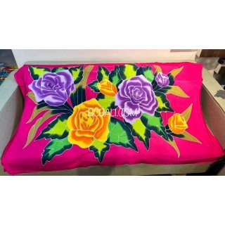 Best Quality Rayon Sarong Hand Painted Flower Design by Balinese Artisans